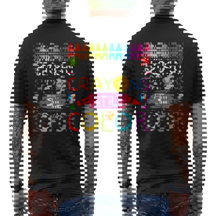 Los Crayones Rotos Aún Colorean La Conciencia Sobre La Salud Mental Camiseta Hombre Estampado Espalda