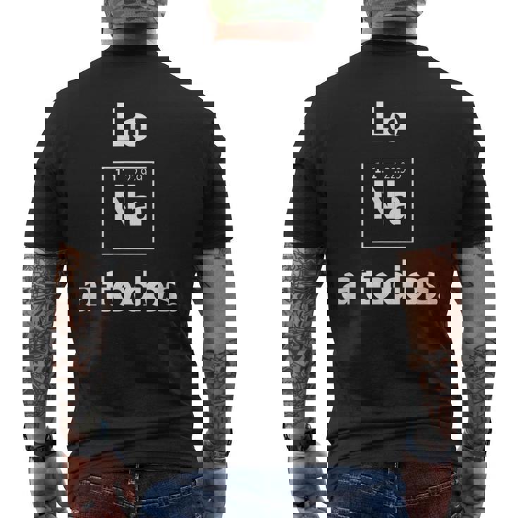 Los Sodio A Todos Los Odio A Todos Lo Na Graciosa Química Camiseta Hombre Estampado Espalda