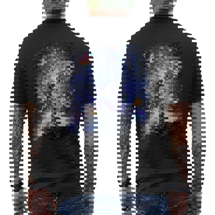 Loup De L'espace Cosmique Famille Des Loups Hurlant Constellation T-shirt imprimé au dos