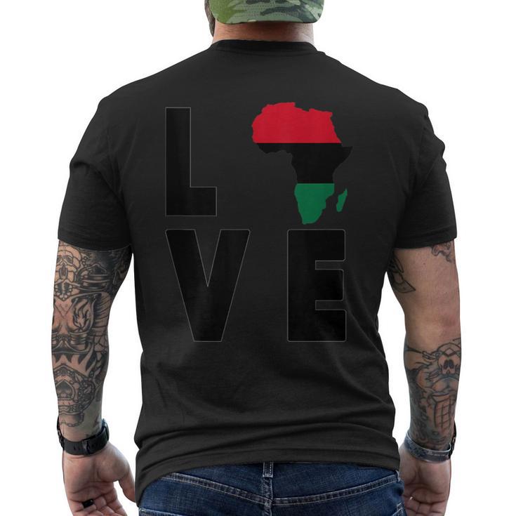 Love Africa Map Afrikan Diaspora Pan African Rbg Flag Men's T-shirt Back Print