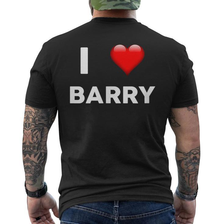 I Love Barry Name Barry Men's T-shirt Back Print