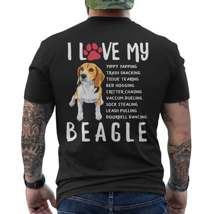 I Love My Beagle  Beagle Lover Gif Men's T-shirt Back Print
