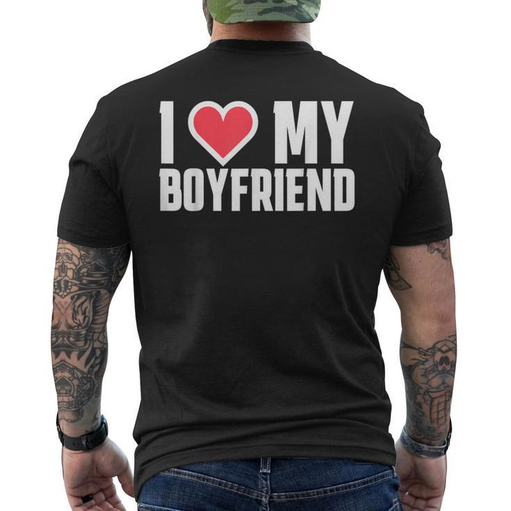 I Love My Bf Boyfriend Men's T-shirt Back Print