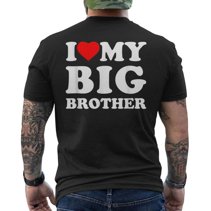 I Love My Big Brother Heart Men's T-shirt Back Print