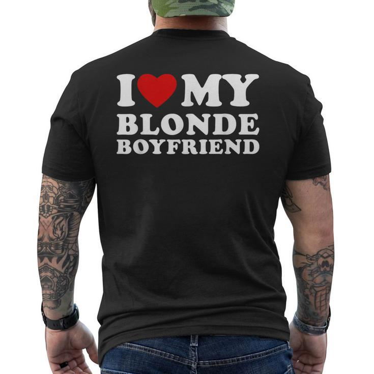 I Love My Blonde Boyfriend I Heart My Blonde Bf Men's T-shirt Back Print