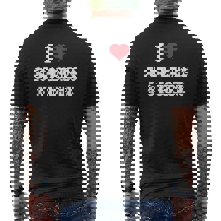 I Love Boobies And Beer Humorous Men's T-shirt Back Print