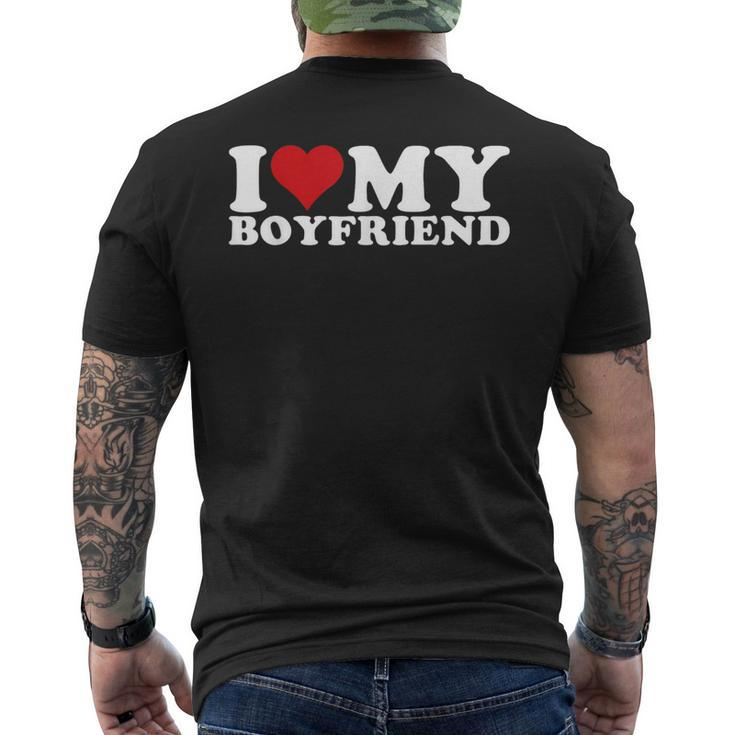 I Love My Boyfriend I Heart My Boyfriend Bf Men's T-shirt Back Print