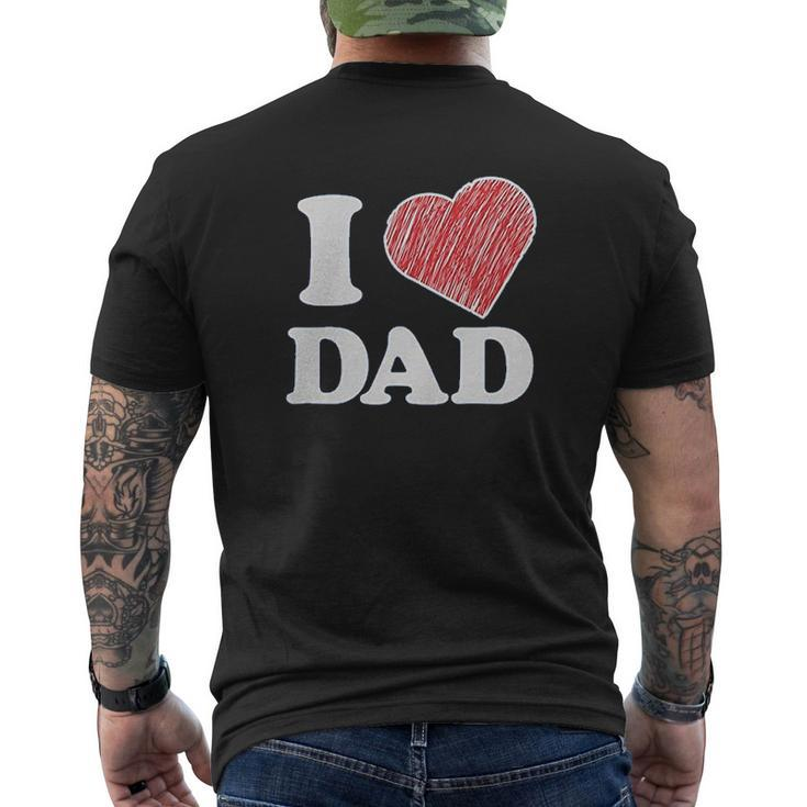 I Love Dad Mens Back Print T-shirt