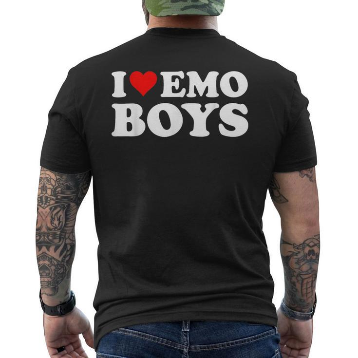 I Love Emo Boys I Heart Emo Boys Men's T-shirt Back Print