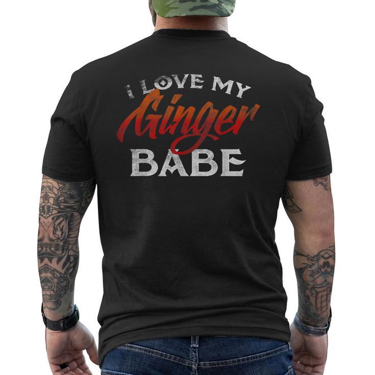 I Love My Ginger Babe Red Head Hair Cute Wife Men's T-shirt Back Print