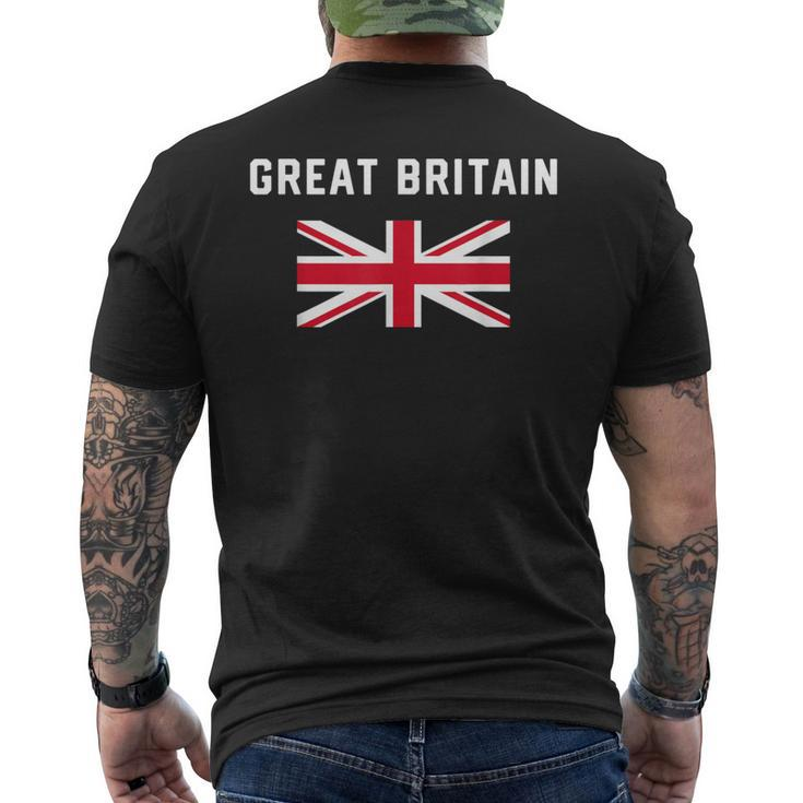 I Love Great Britain Minimalist Uk Flag Men's T-shirt Back Print