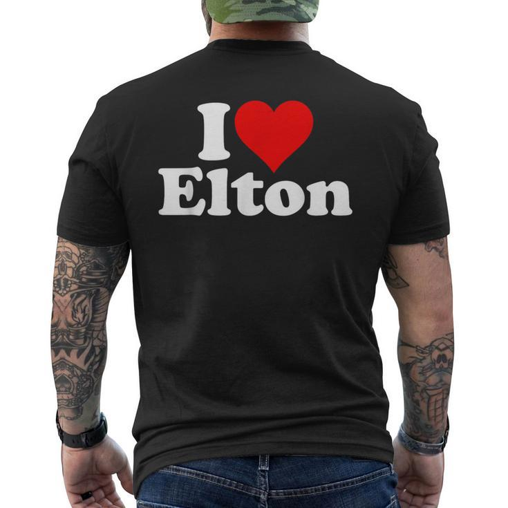 I Love Heart Elton Men's T-shirt Back Print