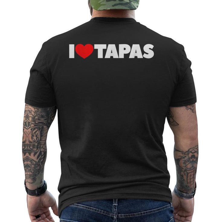 I Love Heart Tapas Men's T-shirt Back Print