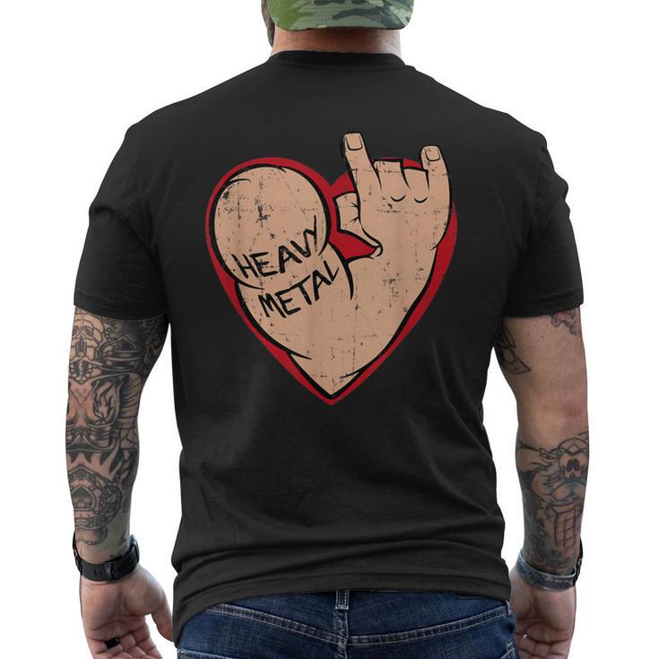 I Love Heavy Metal Heart For 80S 90S Music Lover Men's T-shirt Back Print