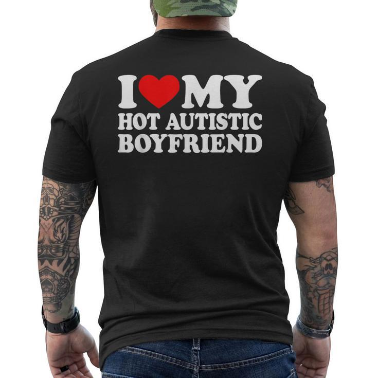 I Love My Hot Autistic Boyfriend I Heart My Bf With Autism Men's T-shirt Back Print