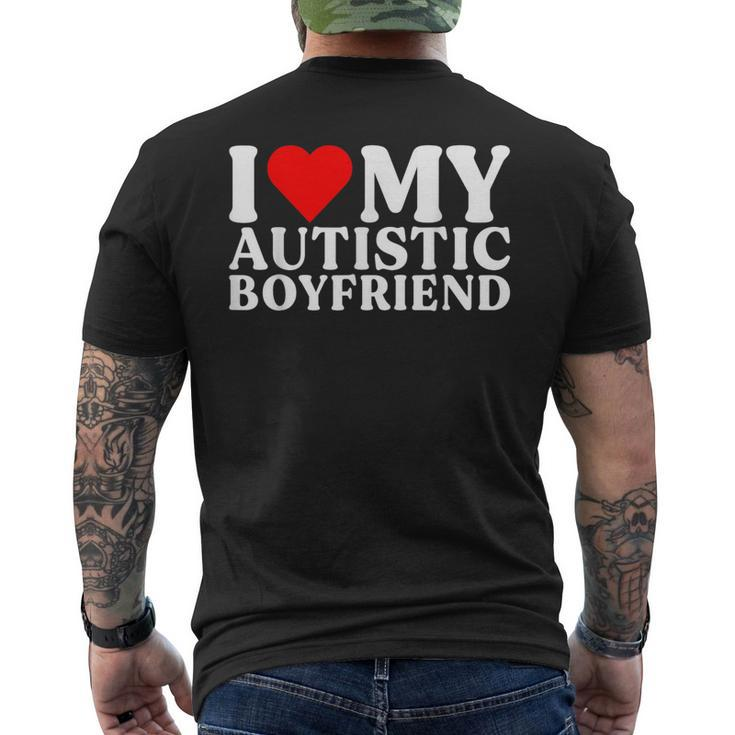 I Love My Hot Autistic Boyfriend I Heart My Autistic Bf Men's T-shirt Back Print
