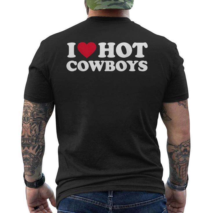 I Love Hot Cowboys I Heart Hot Cowboys Cute Rodeo Western Men's T-shirt Back Print