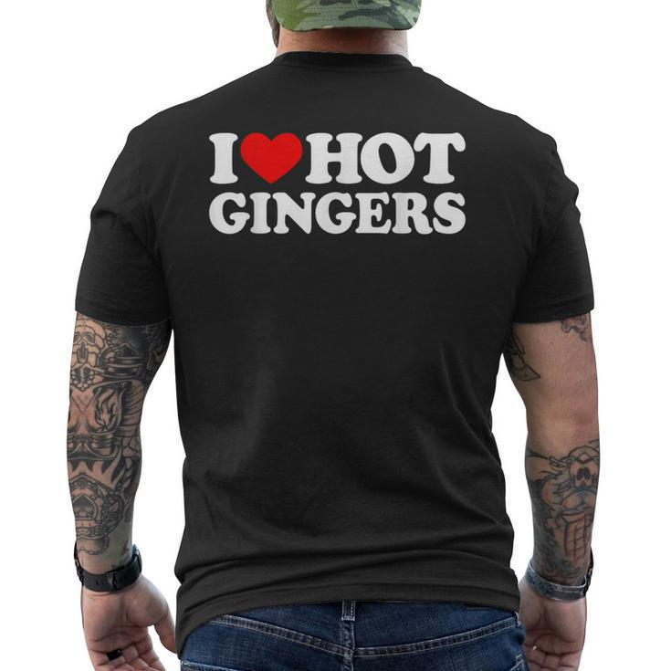 I Love Hot Gingers I Heart Hot Redheads Red Heads Men's T-shirt Back Print