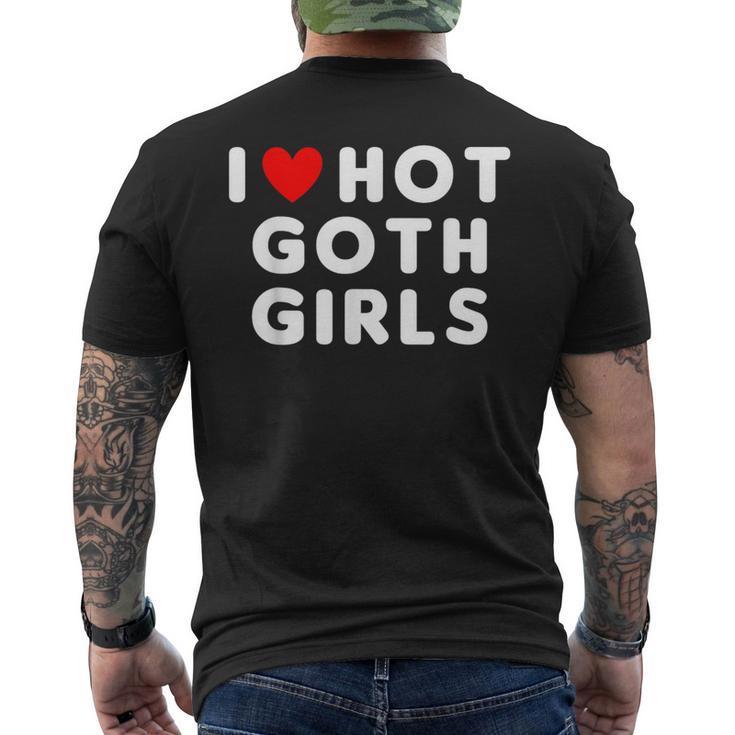 I Love Hot Goth Girls Red Heart Men's T-shirt Back Print