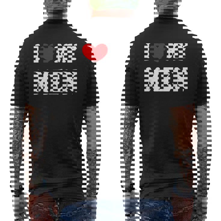 I Love My J'aime Mes Men T-shirt imprimé au dos