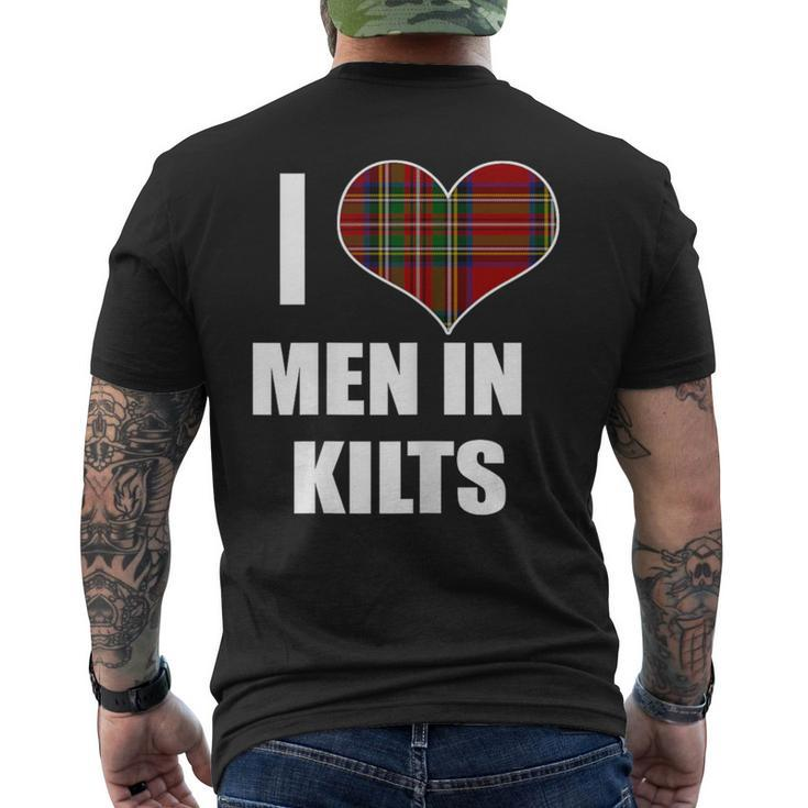 I Love In Kilts Royal Stewart Tartan Plaid Kilt Heart Men's T-shirt Back Print