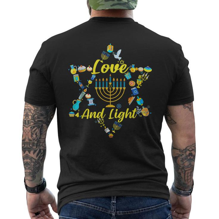Love And Light Hanukkah Jew Menorah Jewish Chanukah Men's T-shirt Back Print