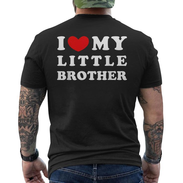 I Love My Little Brother I Heart My Little Brother Men's T-shirt Back Print