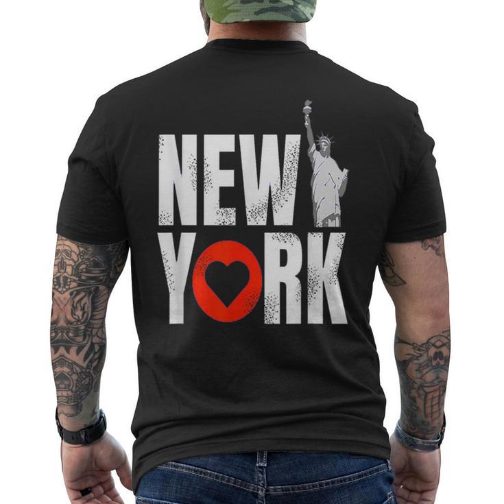 I Love New York City Statue Of Liberty America Souvenirs Men's T-shirt Back Print