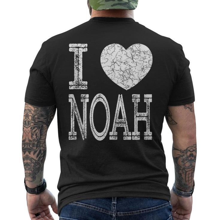 I Love Noah Valentine Boyfriend Son Husband Name Men's T-shirt Back Print