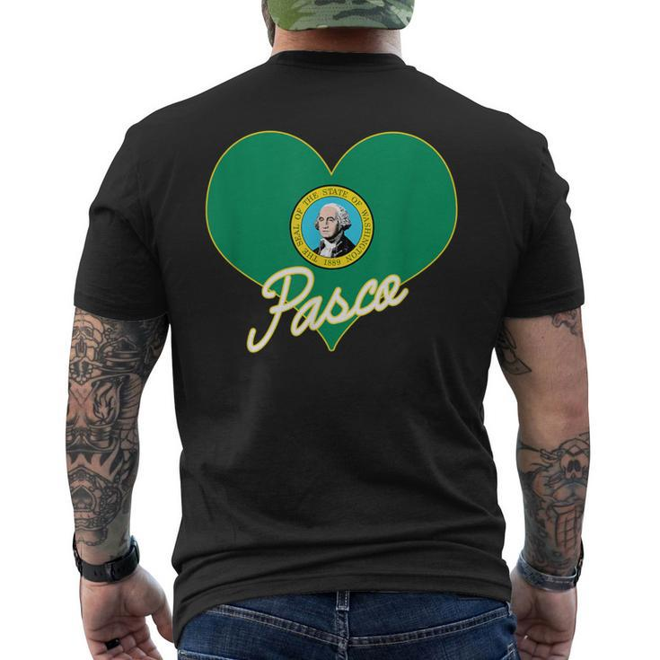 I Love Pasco Washington Heart State Flag Hometown Pride Men's T-shirt Back Print