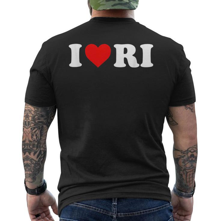 I Love Ri Heart Rhode Island Men's T-shirt Back Print