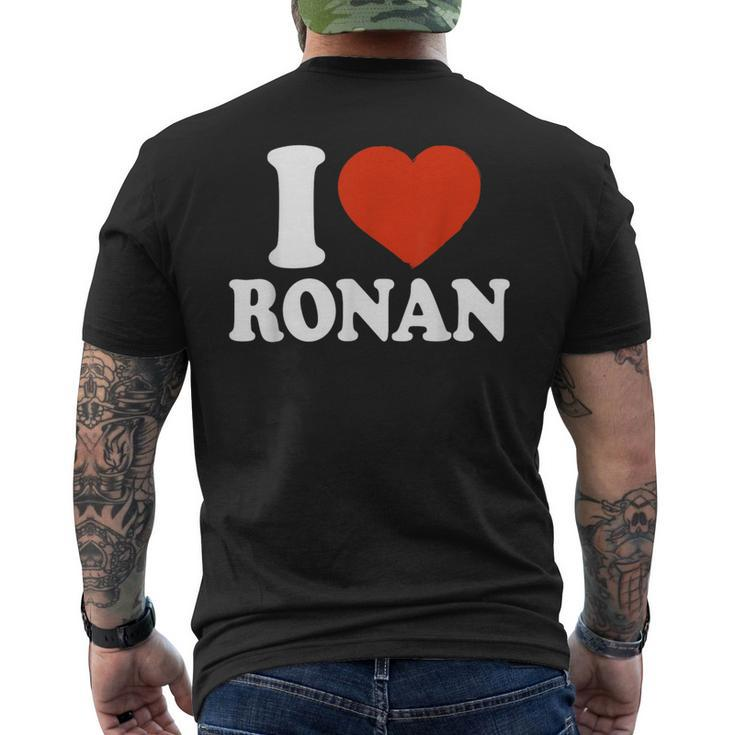 I Love Ronan I Heart Ronan Red Heart Valentine Men's T-shirt Back Print