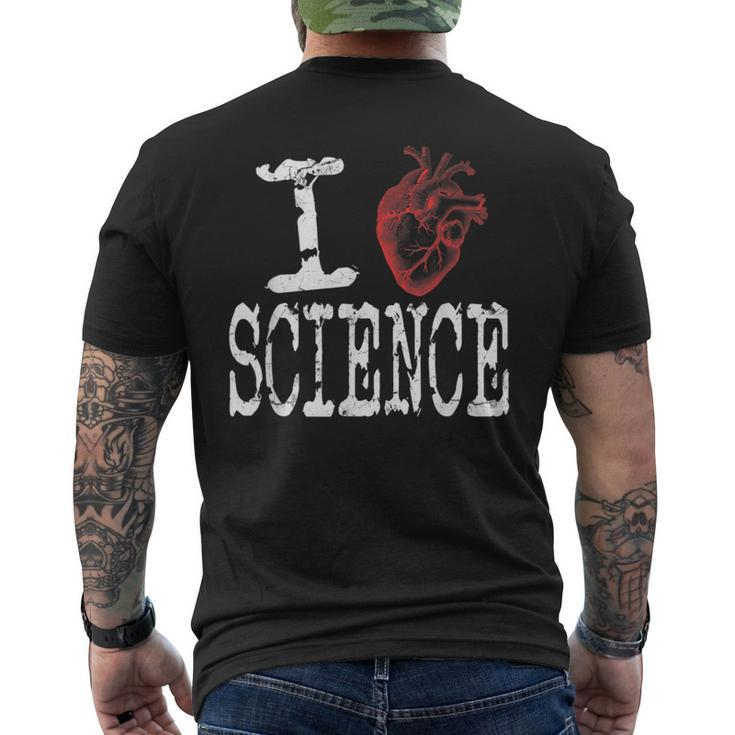 I Love Science Cool Heart Graphic Awesome Science Lover Men's T-shirt Back Print