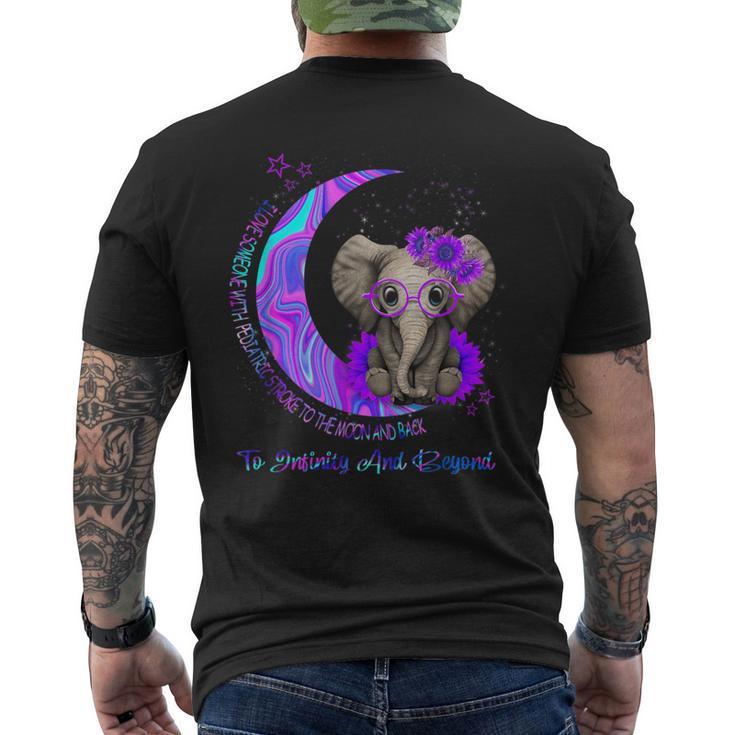 I Love Someone With Pediatric Stroke To The Moon And Back Men's T-shirt Back Print