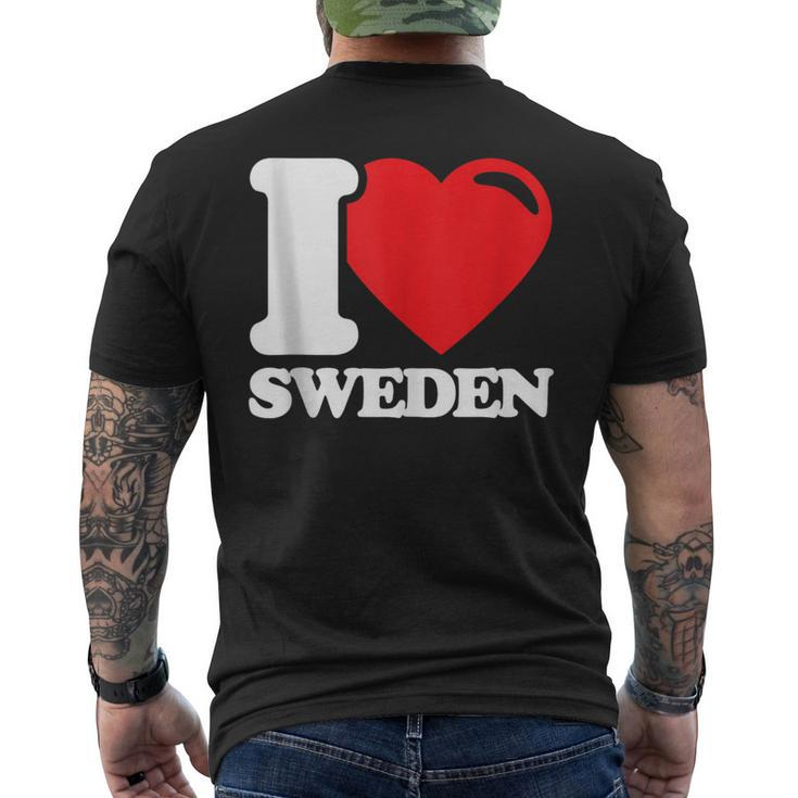 I Love Sweden Heart Flag Scandinavian Nordic Pride Men's T-shirt Back Print