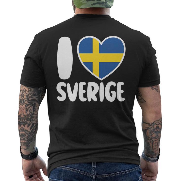 Love For Sweden Sverige Heart Flag Nordic Pride Men's T-shirt Back Print