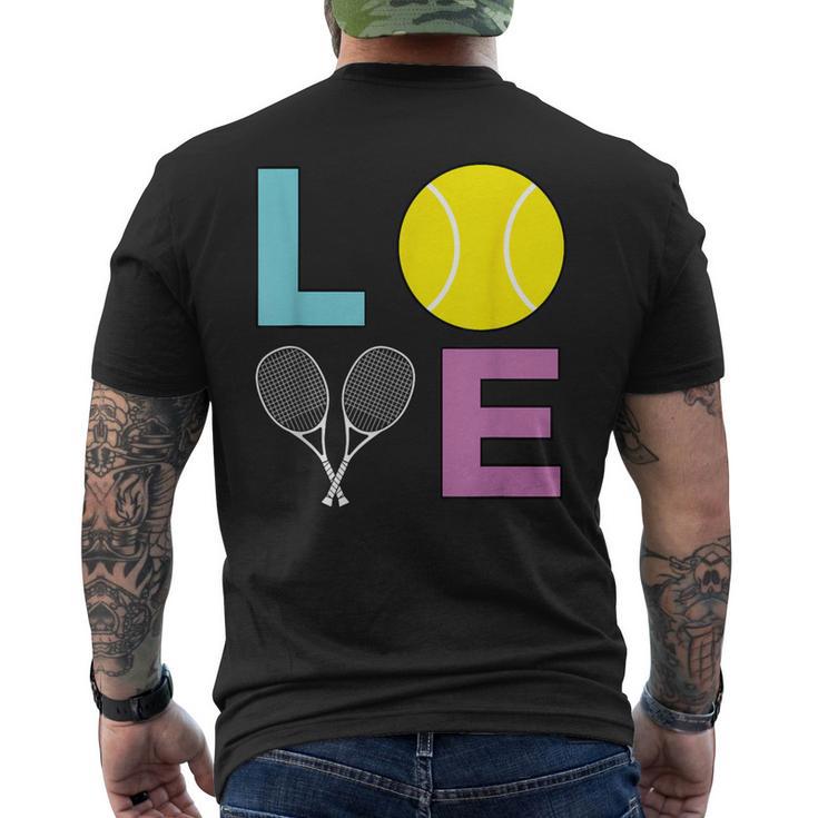 I Love Tennis Tennis Player Men's T-shirt Back Print