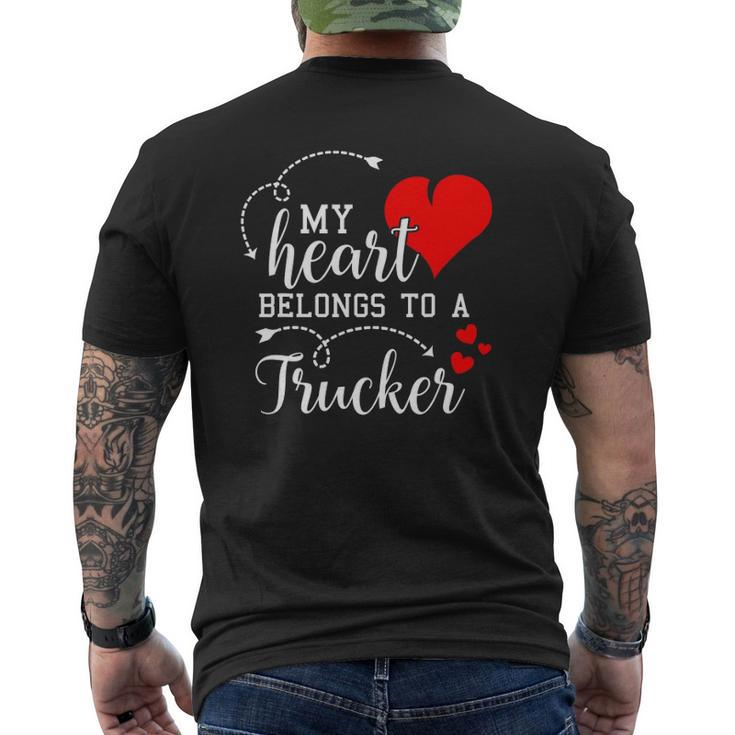 I Love My Trucker Husband Wife Valentine's Day Mens Back Print T-shirt