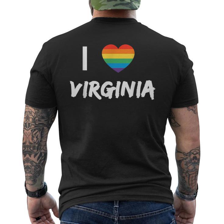 I Love Virginia Gay Pride Lbgt Men's T-shirt Back Print