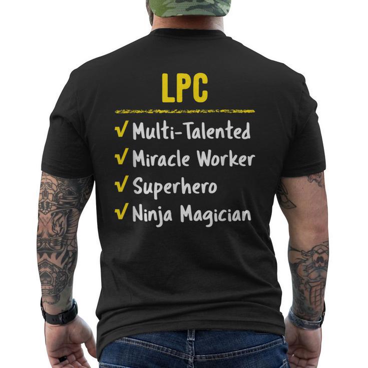 Lpc Miracle Worker Superhero Ninja Prof Counselor Men's T-shirt Back Print