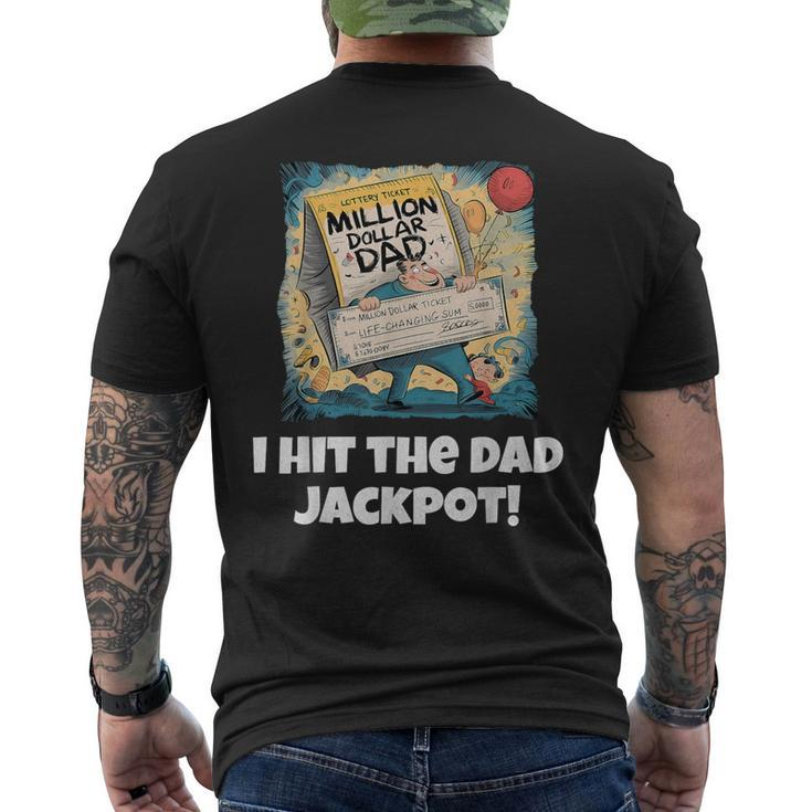 Lucky Dad Jackpot Winner Ultimate Prize Father's Day Men's T-shirt Back Print