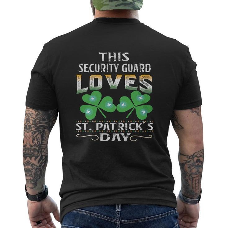 Lucky Shamrock This Security Guard Loves St Patricks Day Job Title Mens Back Print T-shirt