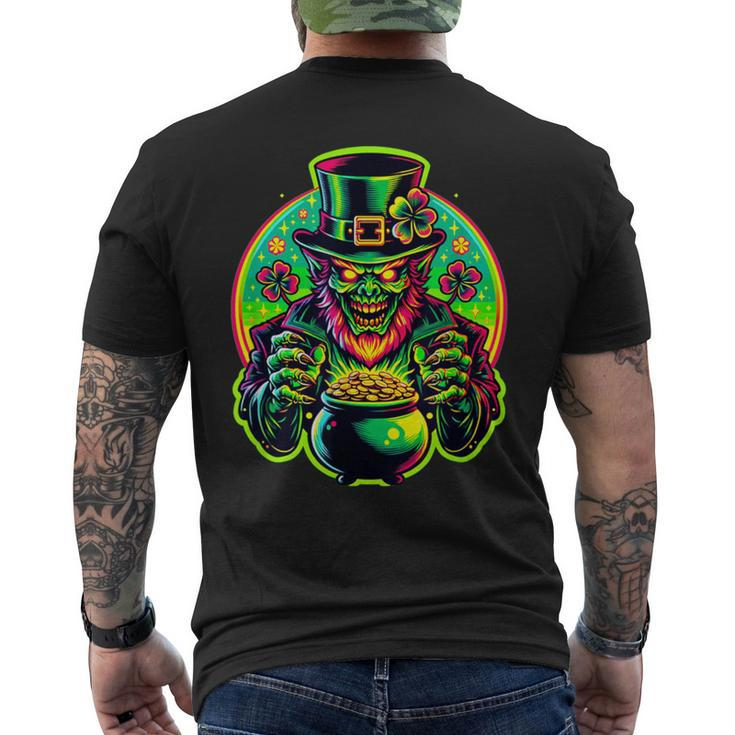Lurking Leprechaun Lore St Patrick's Day Horror Men's T-shirt Back Print