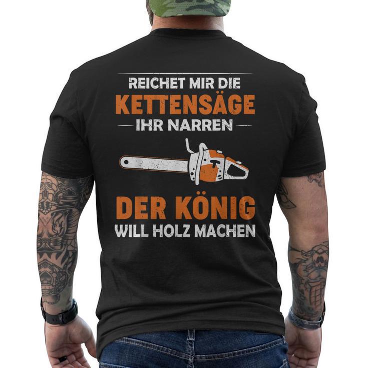 Lustiges Kettensägen-Holzfäller Kurzärmliges Herren-T-Kurzärmliges Herren-T-Shirt König des Holzmachens