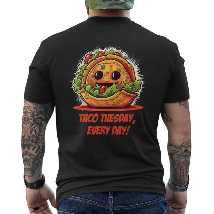 Lustiges Taco Kurzärmliges Herren-T-Kurzärmliges Herren-T-Shirt, Taco Tuesday Motiv - Schwarz