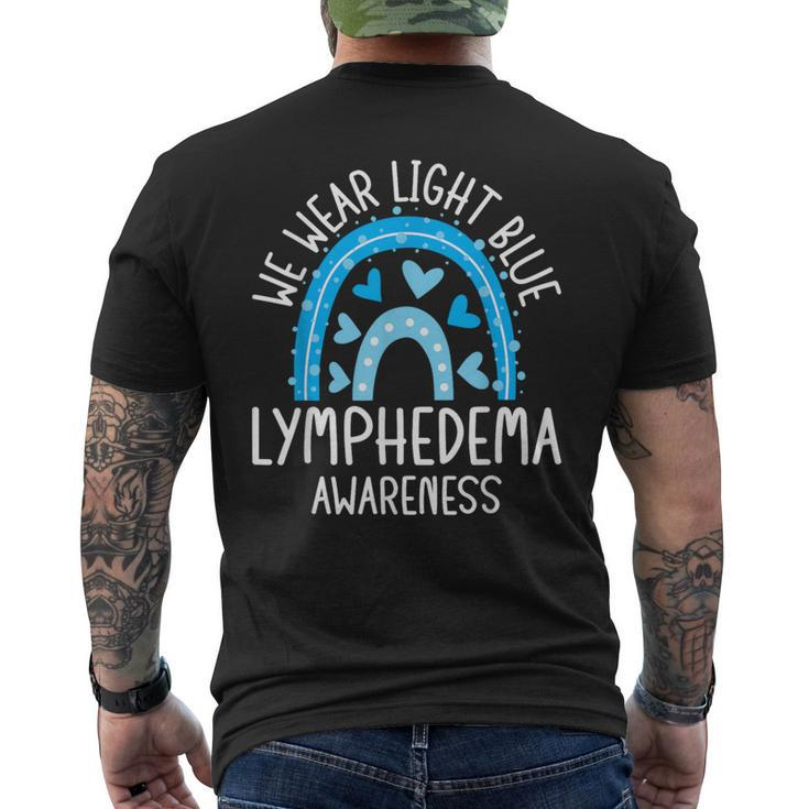 Lymphedema Awareness We Wear Light Blue Rainbow Men's T-shirt Back Print