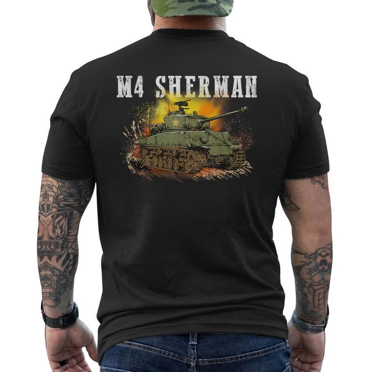 M4 Sherman The Ww2 Tank A Wwii Army Tank For Military Boys Men's T-shirt Back Print