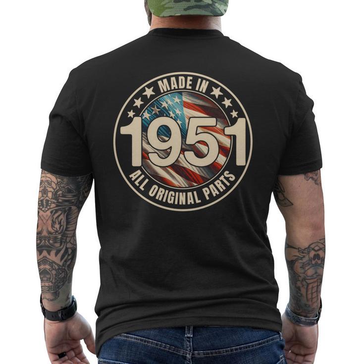 Made In 1951 All Original Parts Year Vintage Vintage Men's T-shirt Back Print