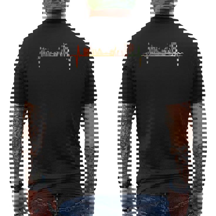 Madrid Skyline Latido Estilo Retrointage Camiseta Hombre Estampado Espalda
