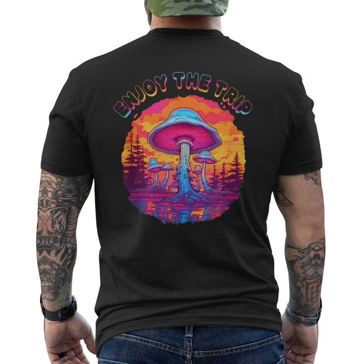 Magic Mushrooms Psychedelic Retro Trip On Shrooms Fungi Men Men's T-shirt Back Print